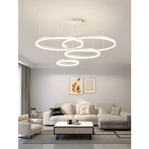 Duża lampa wisząca ring biała 100cm 197Watt L139